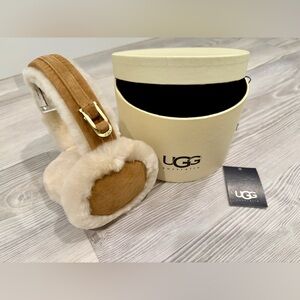 UGG Shearling Earmuffs. Brand new in box. Chestnut suede.
